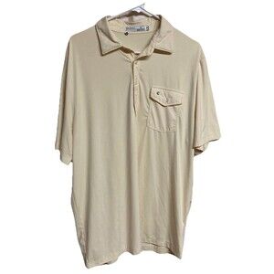 Men's Criquet Golf Polo Performance Short Sleeve Pocket Yellow Size XL